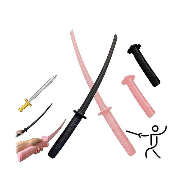 Varyhoone 3D Printing Gravity Retractable Samurai Sword,Plastic 3D Print Retractable Sword, Telescopic Katana Toy,Funny Plast