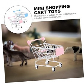 STOBOK 4 Pièces Caddie pour Enfants Modèle en Métal Push Voiture Bureau Jouets Panier DÉpicerie Stand De Crème Glacée Jouet 