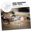 STOBOK 4 Pièces Caddie pour Enfants Modèle en Métal Push Voiture Bureau Jouets Panier DÉpicerie Stand De Crème Glacée Jouet 