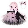 Allbestop Deguisement Fille Halloween Cosplay Habillée,Déguisement Bière Cerceau Robe Enfant Black Swan Costume Body Bebe Fil