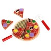 Miaelle Jeu de jouets à pizza en bois - Jeu de rôle - Jeu de pizza - Jouet à découper - Roulettes à pizza - Jeu de cuisine