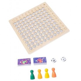 predolo Jeu de société daddition de Multiplication en bois 2 en 1, jouets de manipulation mathématiques, jouet Montessori