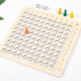 predolo Jeu de société daddition de Multiplication en bois 2 en 1, jouets de manipulation mathématiques, jouet Montessori