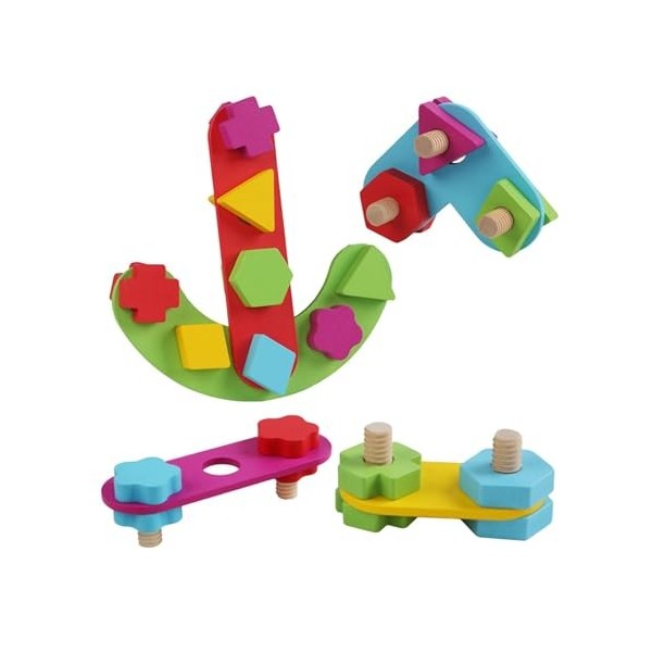 ＡＷＨＡＯ Écrous et boulons empilables Jouets Montessori Jeu éducatif et Apprentissage pour garçons Filles