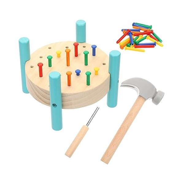 ibasenice 1 Ensemble De Jeu De Taraudage De Simulation Outils pour Enfants Jouets pour Bébé en Bois Jouets Éducatifs Banc De 