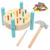 ibasenice 1 Ensemble De Jeu De Taraudage De Simulation Outils pour Enfants Jouets pour Bébé en Bois Jouets Éducatifs Banc De 