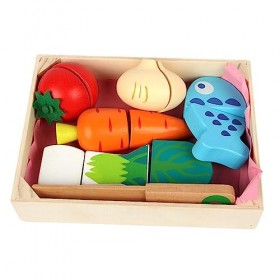 ibasenice 1 Ensemble Trancheuse De Cuisine Costume pour Enfants Jouets pour Enfants Jouet Alimentaire Coupe en Bois Jeu De Si