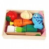 ibasenice 1 Ensemble Trancheuse De Cuisine Costume pour Enfants Jouets pour Enfants Jouet Alimentaire Coupe en Bois Jeu De Si