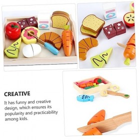 ibasenice 1 Ensemble Trancheuse De Cuisine Costume pour Enfants Jouets pour Enfants Jouet Alimentaire Coupe en Bois Jeu De Si