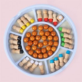 perfk Jeu de Plateau de Jeu de Match de Couleur Déchecs de Mémoire en Bois pour Garçons Enfants Enfants