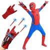 Déguisement Spider Enfants avec Gant de Lanceur, Lanceur de Héros, Deguisement Halloween Enfant Costume de Cosplay, Jouets de