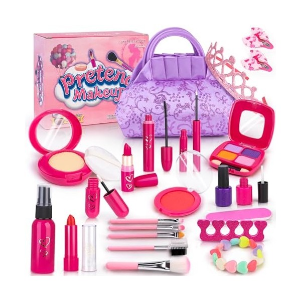 Own1one Maquillage Enfant Jouet Fille, Faux Coffret Maquillage Enfant, Non Toxique Faux Maquillage Jouet Cadeau pour Filles 3