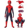 HVIERO Deguisement Spider Enfant 3-12 ans avec Gant Lanceur Spider Costume Spider Enfant Cosplay Halloween Carnaval Mascarade