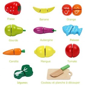 Kitchnexus 13 Pièces Ensemble De Découper Fruits Légumes Cuisine Jeux dimitation Jouet Educatif pour des Enfants