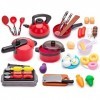 Ensemble de Jouets de Cuisine 51Pcs Simulation DUstensiles de Cuisine,Accessoires de Cuisine pour Enfants Kitchen Ustensile 