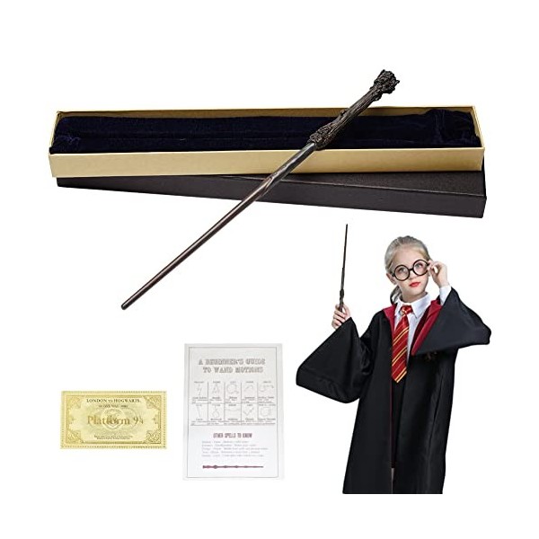 SUPRTOY Baguette magique avec coffret cadeau exquis, baguette Voldemort en résine avec noyau en acier pour sorcières et sorci