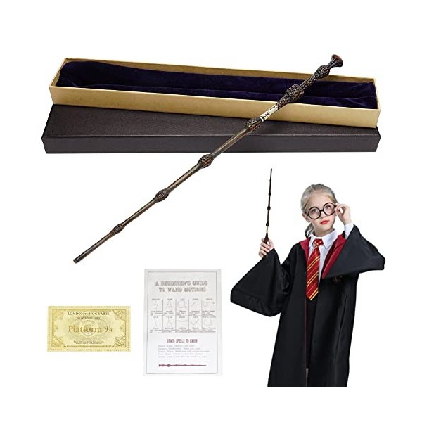 SUPRTOY Baguette magique avec coffret cadeau exquis, baguette Voldemort en résine avec noyau en acier pour sorcières et sorci