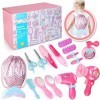 Veluoess Enfant Coiffure Jouet, Coiffure Jouet avec Sèche-Cheveux Pretend Princesse Coiffure Enfants Maquillage Playset Cadea