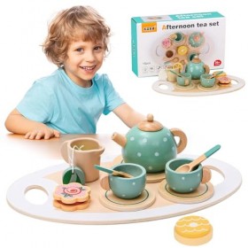 Waldspring Service à Thé en Bois pour Bébé, Accessoires De Jeu De Rôle pour Le Thé De lAprès-Midi, Le Thé De lAprès-Midi Ac