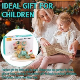 Waldspring Service à Thé en Bois pour Bébé, Accessoires De Jeu De Rôle pour Le Thé De lAprès-Midi, Le Thé De lAprès-Midi Ac