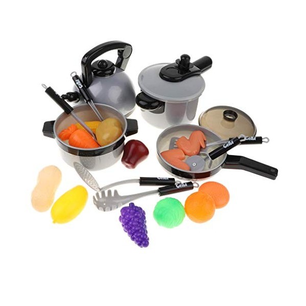 Backbayia Casserole Pot Kits Jeux DImitation Enfant Jouets de Cuisine pour Filles