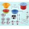 Backbayia 25pcs Ensemble de Jeu DImitation en Acier Inoxydable Casserole Pot Enfant Jouets de Cuisine