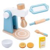 URFEDA Kit de Cuisine pour Enfant Machine a Cafe Enfant Accessoire Cuisine Enfant avec Nourriture Jouet en Bois Jeu Éducatif 