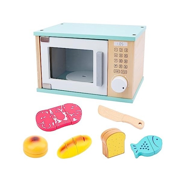 URFEDA Kit de Cuisine pour Enfant Machine a Cafe Enfant Accessoire Cuisine Enfant avec Nourriture Jouet en Bois Jeu Éducatif 