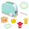 URFEDA Kit de Cuisine pour Enfant Machine a Cafe Enfant Accessoire Cuisine Enfant avec Nourriture Jouet en Bois Jeu Éducatif 