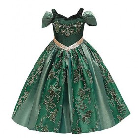 IBTOM CASTLE Fille Princesse Anna Reine des Neiges Costume Déguisement Robe Soirée Cérémonie Anniversaire Noël Halloween Part