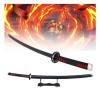 Épée De Samouraï en Bois Demon Slayer Katana 76/104cm avec Ceinture/Porte-Couteau, Accessoire De Jouet De Cosplay Danime, 