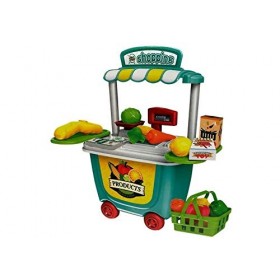 BSD Jeu dimitation, Grand Chariot de épicerie, Jouet de épicerie avec Jouets Aliments et Accessoires