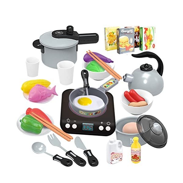 Mini jeu de cuisine, enfants faisant semblant de jouer à la maison, ensemble de jouets de cuisine électrique, simulation de c