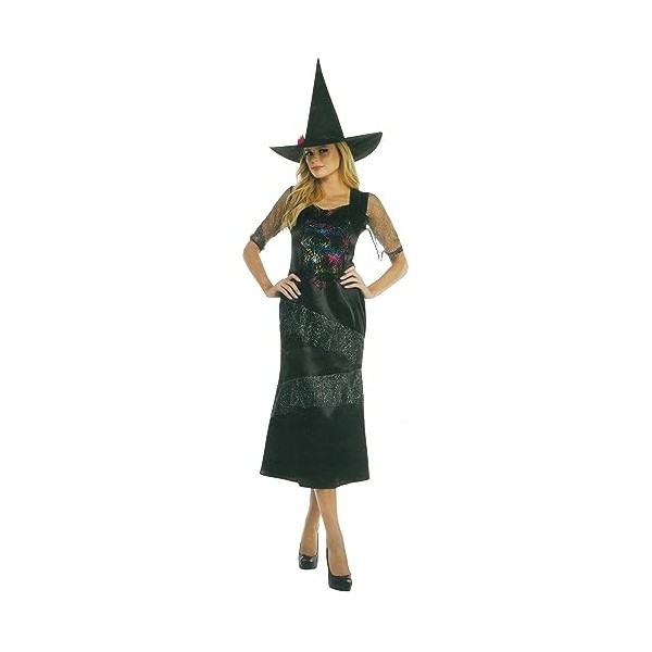 Brandsseller Costume de carnaval Femme Witch noir-coloré Fête Halloween Enterrement de vie de jeune fille Déguisement - S