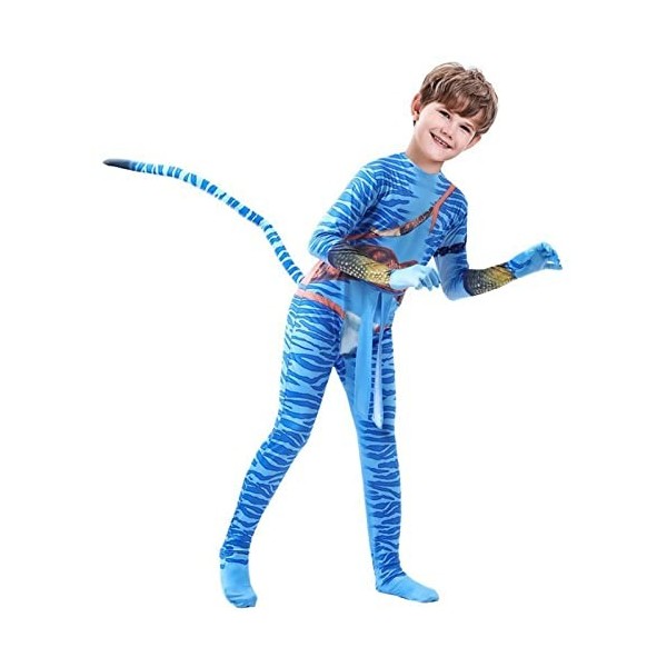 qingfeitai Avatar2 cosplay, combinaison film pour enfants et adultes, jeu rôle, combinaison bleue, pour garçons, filles, enfa