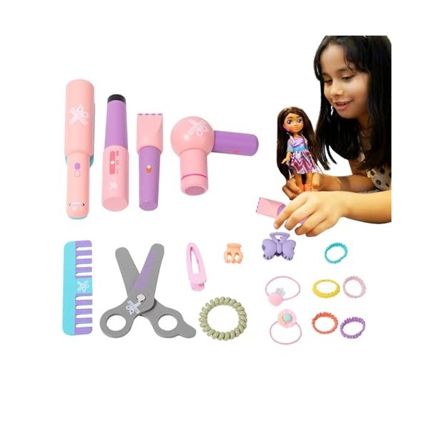 Ensemble de jouets de maquillage en bois pour Salon de coiffure pour enfants,  18 pièces, pour filles et garçons, coiffure légère et lisse - AliExpress
