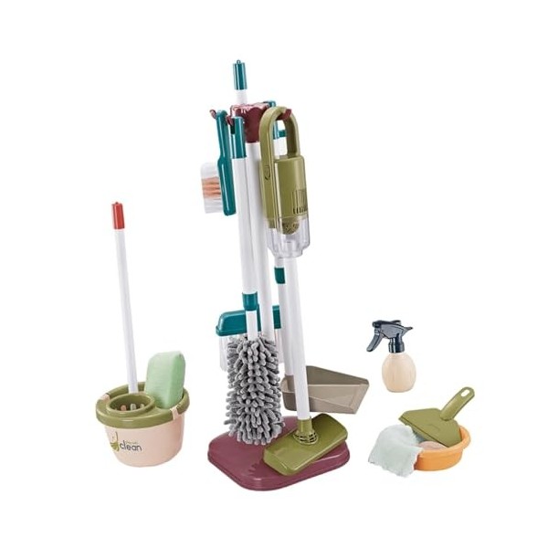 Amagogo Ensemble de Jeu de Nettoyage pour Enfants, Jouet de Simulation, Outils de ménage durables, Jouet de Nettoyage pour ga