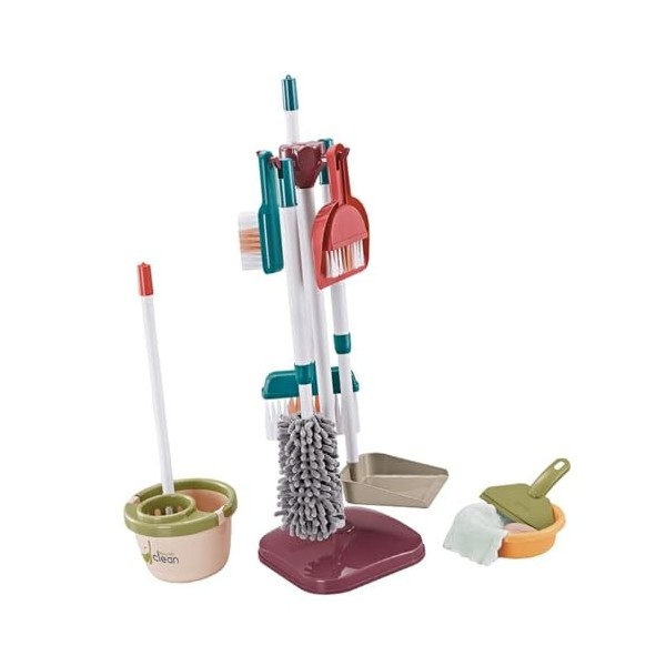 Amagogo Ensemble de Jeu de Nettoyage pour Enfants, Jouet de Simulation, Outils de ménage durables, Jouet de Nettoyage pour ga