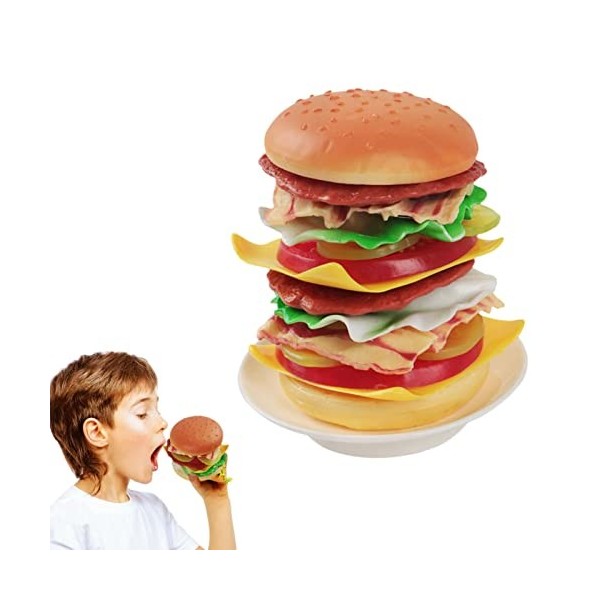 thoran 2 hamburgers empilables | Jouets empilables tri avec jeu diversifié, jouets pour hamburger pour enfants, jeux rôles, h
