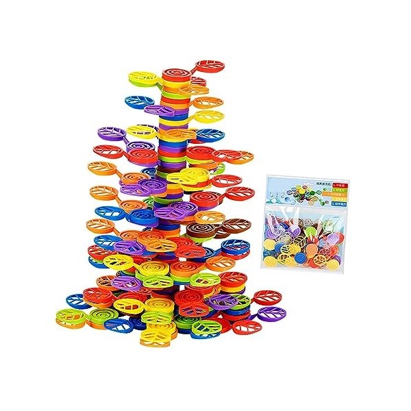 Perfeclan Jeu déquilibre de blocs dempilage darbres, jouets de construction, jouets sensoriels, jouet éducatif dapprentis