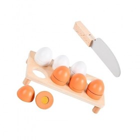 ibasenice 10 Pièces Oeufs Simulés en Bois Jouets en Bois Jouets pour Enfants Jouets Éducatifs pour Enfants Jouet DOeuf De Si