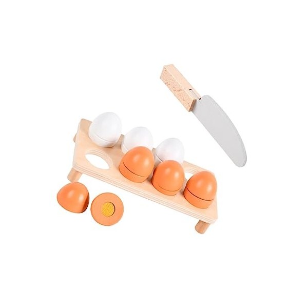 ibasenice 10 Pièces Oeufs Simulés en Bois Jouets en Bois Jouets pour Enfants Jouets Éducatifs pour Enfants Jouet DOeuf De Si