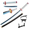 RYPDKM Demon Slayer Katana Tomioka Giyuu 104cm Adultes Collecter Cosplay Accessoire Épée De Samouraï en Bois 75cm Lame De Bam