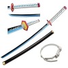 RYPDKM Demon Slayer Katana Tomioka Giyuu 104cm Adultes Collecter Cosplay Accessoire Épée De Samouraï en Bois 75cm Lame De Bam