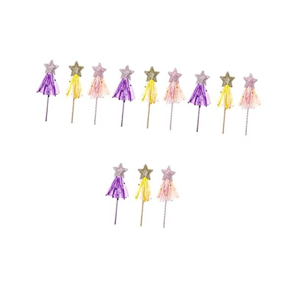 Toyvian 12 Pcs Jouet De Canne À Pompon Jouets Flash Fille Jouets Star Wand Jouets Pour Les Filles Princesse Jeu De Rôle Costu