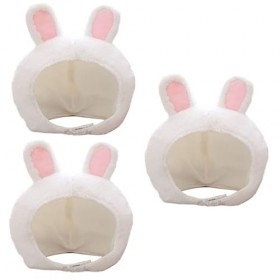 TOYANDONA 3 Pièces Chapeau De Lapin Tenues Blanches Pour Femmes Oreilles Casquette En Peluche Amusante Pour Filles Chapeaux C