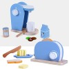 Tiktaktoo Frühstückset Enfants Machine à Café Grille-Pain Set de Jeux en Bois avec Beaucoup DAccessoires pour la Première Pe