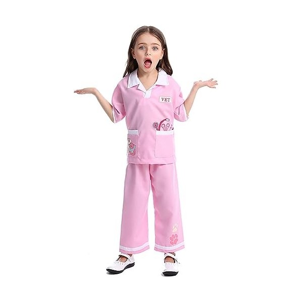 IBTOM CASTLE Deguisement Enfant Filles Garçons Docteur Costume Halloween Vétérinaire Cosplay Jeu de Rôle Prétendez Vous Habil