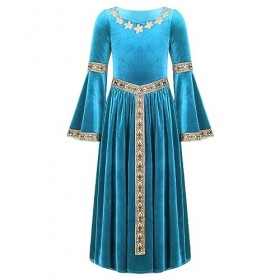 ranrann Robe Renaissance Fille Enfant Déguisement Médiéval Princesse Costume dHalloween Fête Carnaval Cosplay Halloween Tenu