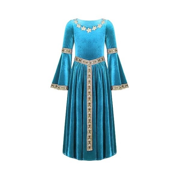 ranrann Robe Renaissance Fille Enfant Déguisement Médiéval Princesse Costume dHalloween Fête Carnaval Cosplay Halloween Tenu